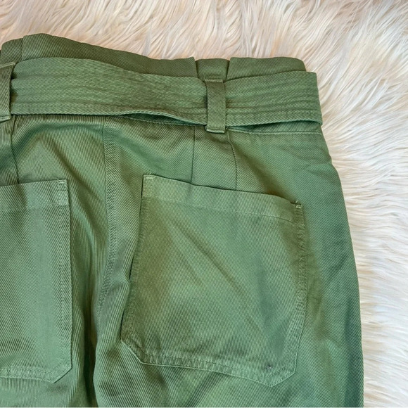 NWOT A.L.C. Cobin Paperbag Waist High Rise Belted Pants Fern Green Twill Women 8 - Picture 12 of 12